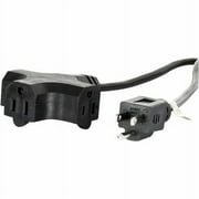Accu Cable EC123-3FER10 12 Gauge 10' Black 3 Outlets Outdoor \u0026 Indoor Extension Cord